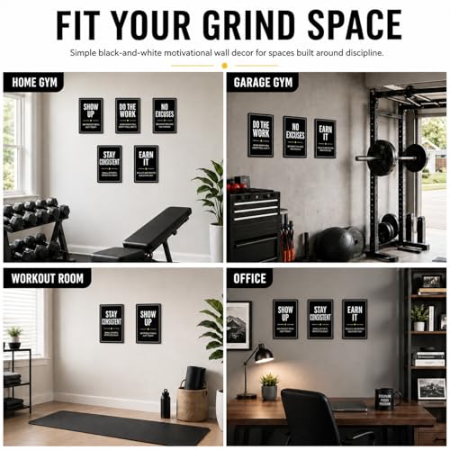 Letreros de metal motivacionales para gimnasio con diseño resistente de lata de 8x12 pulgadas 8