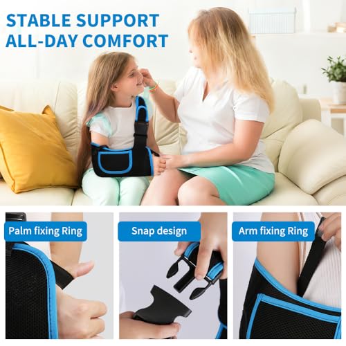 Image of Kids Arm Sling Shoulder Immobilizer, Rotator Cuff Support Brace | Adjustable Strap, Fit Left or Right Arm, Breathable Mesh Sling for Elbow, Clavicle and Wrist Injury, Surgery Recovery, S
