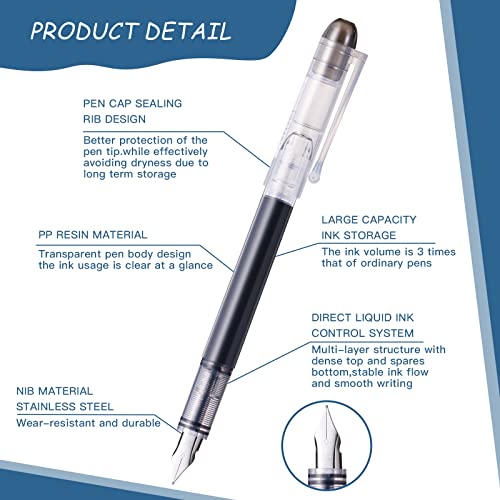 12 Pieces Multicolor Disposable Fountain Pens, Smooth-Writing Office Supplies For Sketching, Journaling, Calligraphy, Doodling And Holiday Christmas Gifts #TOP2