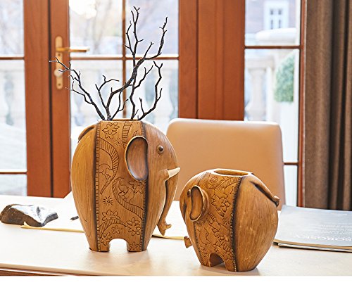 Olifant Hars Vaas Woonkamer Eettafel Tv Teller Oppervlak Vaas Simulatie Bloem Gedroogde Bloem Decoratie Vaas Woondecoratie 26x20x16 Cm, 19x17x14 Cm, 2 Stks - Afbeelding 7