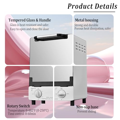 Esterilizador de alta temperatura, esterilizador de calor seco de grande capacidade de 12L, temperat