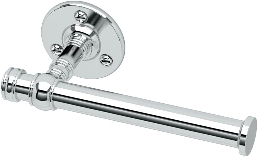 Gatco 4233 Latitude II Bathroom Single Post Euro Style Toilet Paper Holder, Brushed Brass