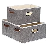 Contenedores de moda: diseñados para combinar con la decoración interior y estilo en cualquier habitación de la casa u oficina; 3 colores están disponibles; asas fáciles de agarrar.