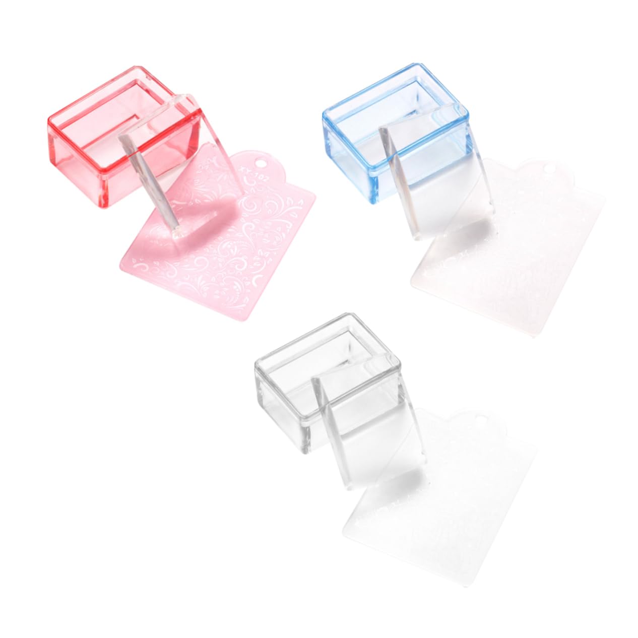 3Pcs Nail Art Stampers Set DIY Manicure Silicone Seals for French Nail Design for Home Salon Use