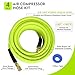 FYPower Air Compressor Hose 3/8 Inch x 50 Feet Hybrid Hose with Fittings, Flexible and Kink Resistant, 1/4
