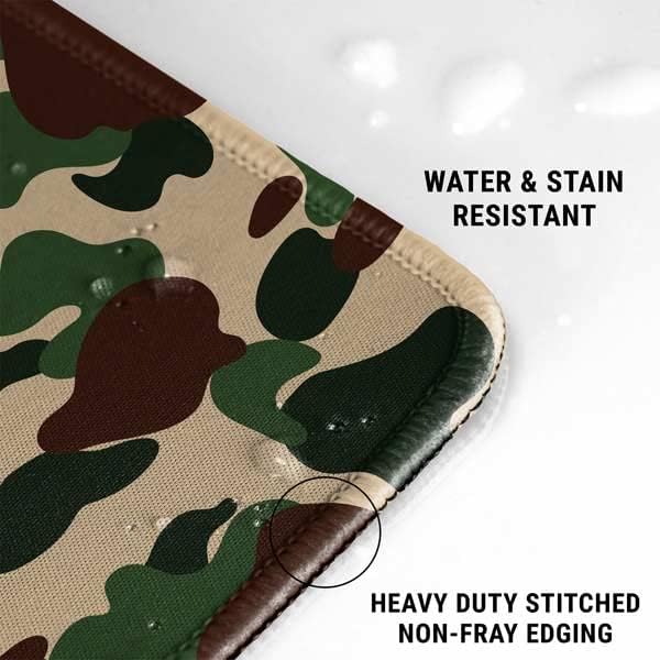 Vista 59 de Skinit Alfombrilla de mouse grande para juegos, diseño de camuflaje de dientes de tiburón con bordes cosidos, impermeable, base de goma