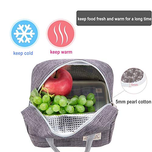 Small Lunch Bags For Women And Men Kids Insulated Cooler Lunch Tote Bag Reusable Lunch Box Kids For Back To School, Work, Office(Grey) #TOP1