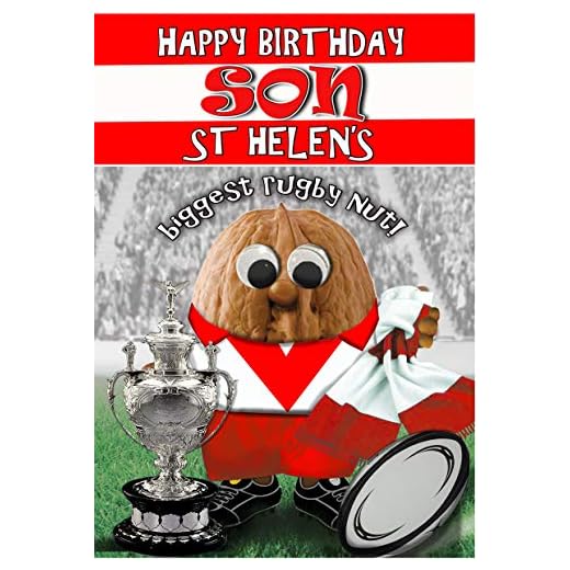 Födelsedagskort för son – St Helens – rugby sportmutter