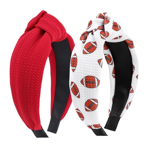 YanJie Football Headbands for Girls Women Knotted Fashion Rugby Headband Hair Accessories for Football Parties Big Bowl Super Bowl Women Outfits