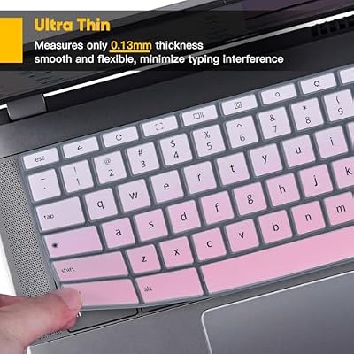 Keyboard Cover Skin for 2025 Acer Gateway Chromebook 311 314 CBO311 CBO314, 2024 Chromebook Plus 514 CB514 14 /Chromebook Plus 515 CB515 15.6 Keyboard Protector, Gradual Pink