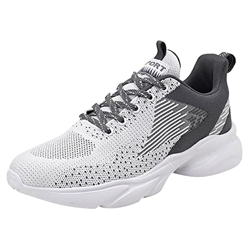 Bambas Hombre Ofer ta Zapatos Deportivos para Hombre, Zapatos Informales con Cordones Antideslizantes cómodos Transpirables de Malla de Verano a Juego de Colores a la (Grey, 43)