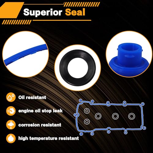 Image of VS50814R Valve Cover Gasket Set Compatible with Ford Edge /Explorer /F150 /Mustang /Transit-150 250 350, Lincoln MKT /MKX /MKZ /MKS, Mobility MV-1 3.5L 3.7L V6 2011-2020