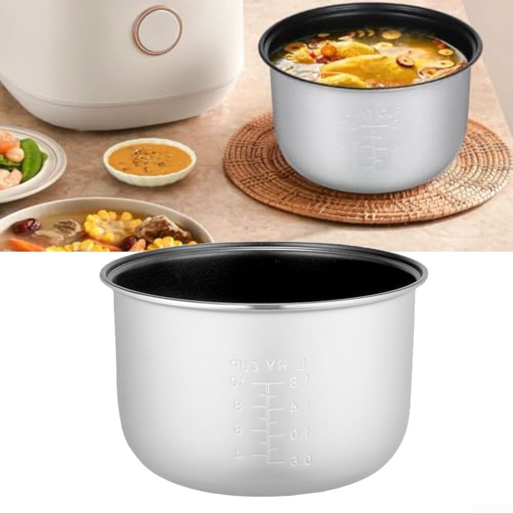 Casserole de rechange pour cuiseur à riz, insert intérieur antiadhésif, avec échelle de mesure claire, répartition efficace de la chaleur (4 L)