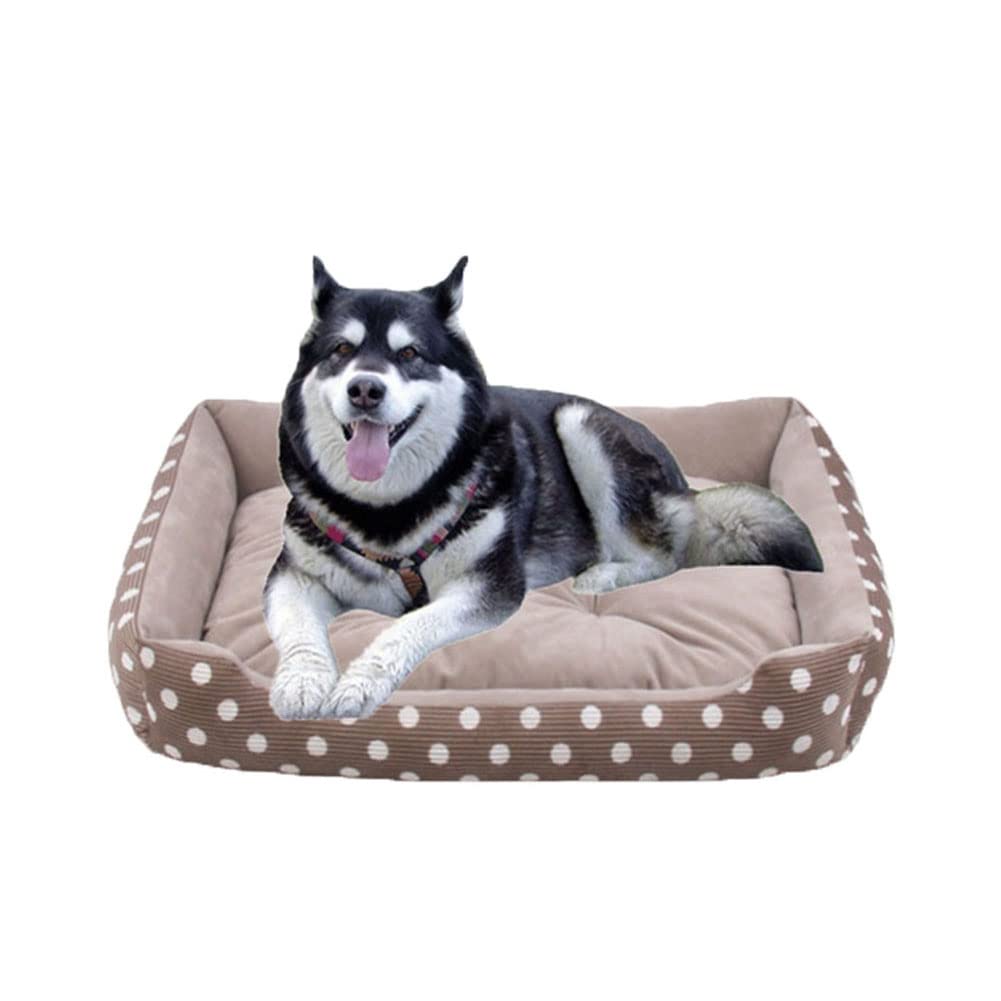 DAIHAN Dog Bed Cat Bed Pet Beds with Thickened Pp Cotton, Soft Cosy Plush Rectangle Mattress Mat for Dog, Cats, Kittens and Puppies,Coffee,80x40x15cm