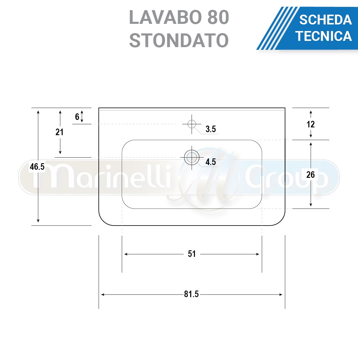MarinelliGroup Mobile bagno SOSPESO 60 80 100 120 cm con lavabo in ceramica 2 cassetti LINDA (120 cm, Bianco)
