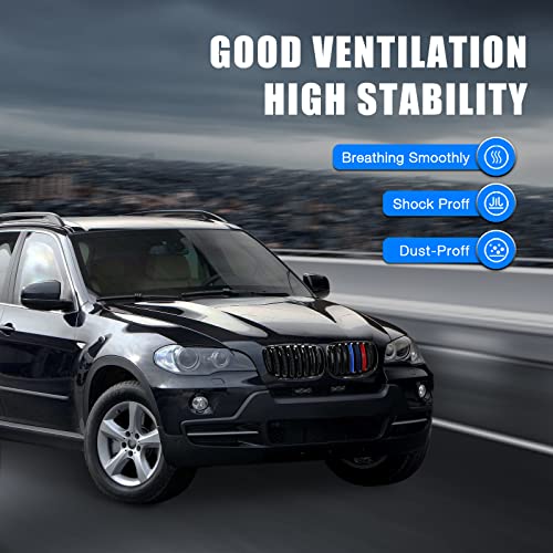 Image of KVR Color Grill Gloss Black Compatible with 2007-2014 X5 E70 X6 E71 Front Kidney Grille ABS (Single Slats)