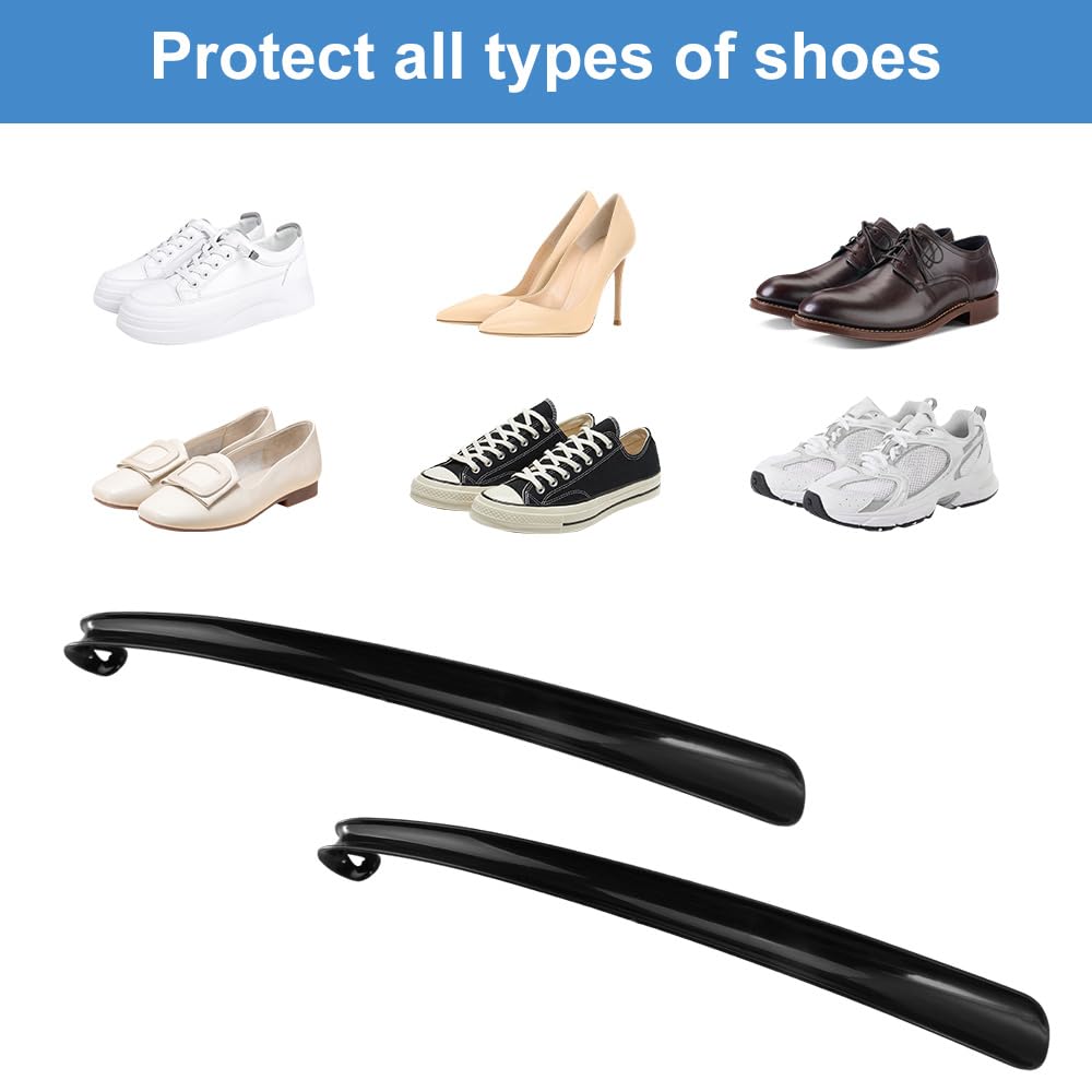 2 Piezas Calzador de Zapatos de Plástico,Calzador Largo 43 cm,Ergonómico, Adecuado para Personas Que Pasan Mucho Tiempo Sentadas, Mayores, Mujeres Embarazadas y Con Ligeras Molestias de Espalda