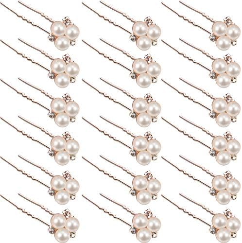 18 Pcs Pearl Hair Pins Bridal Hair Accessories Pearl Bobby Bridal Hairpin Wedding Hair Accessories Pearl Crystal Hair Pins for Brides Bridesmaids Flower Women Grils