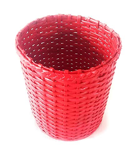 Sonas Creation Paperus, Small Size 8 Inch TALL, 5 Liter, Red Color, Open-Top Dustbin, Waste Basket, Trashcan, Storage Basket, Indoor Planter, Eco-friendly, Handmade, of Paper Ropes-image-26