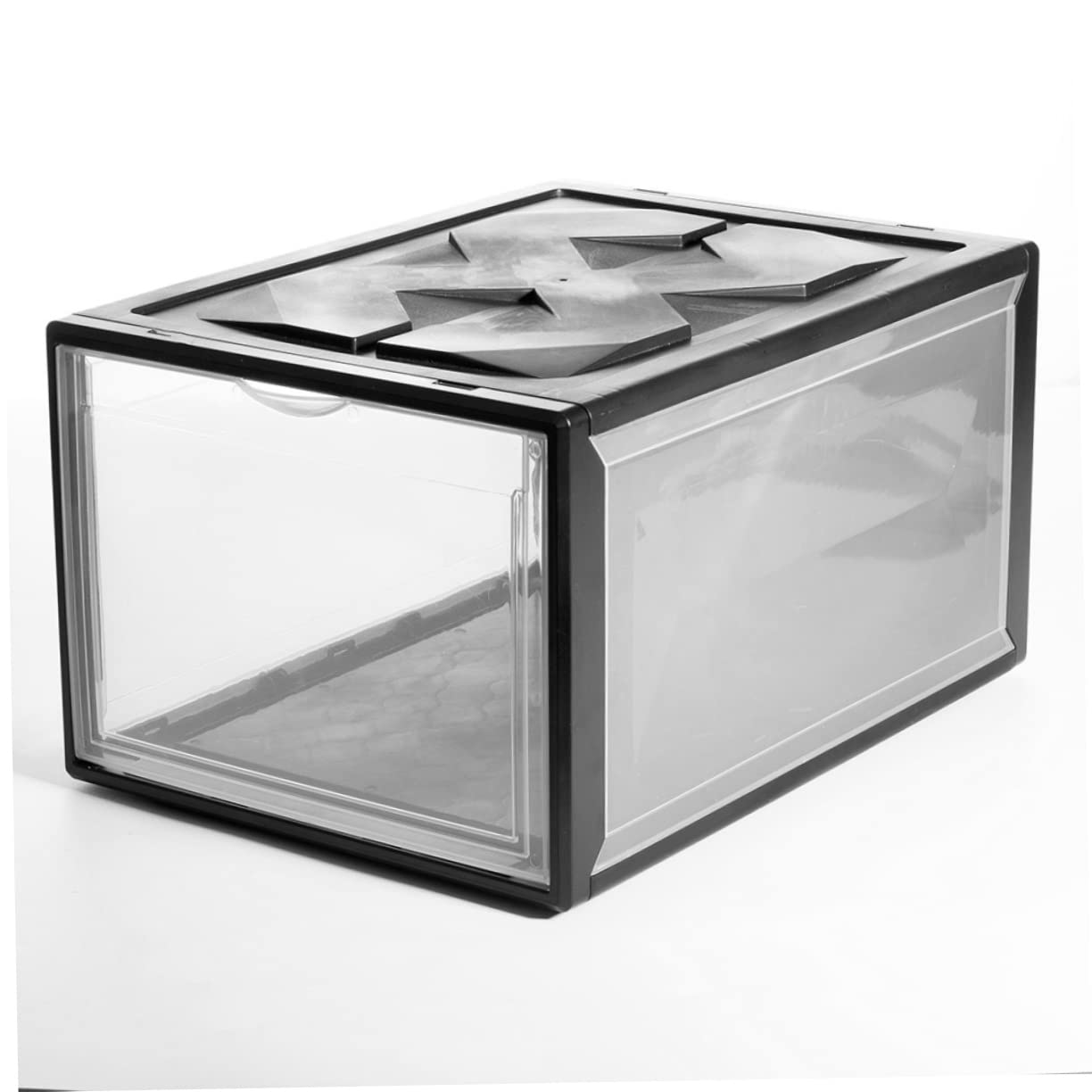 ABOOFAN 1pc Transparent Plastic Basketball Shoe Box Sturdy Shoes Storage Container for Home Organization and Easy to Use Black