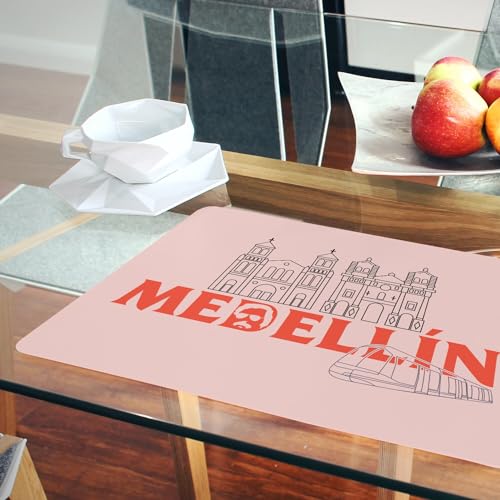Sets de table rose lot de 4 en liège grand format Medellin