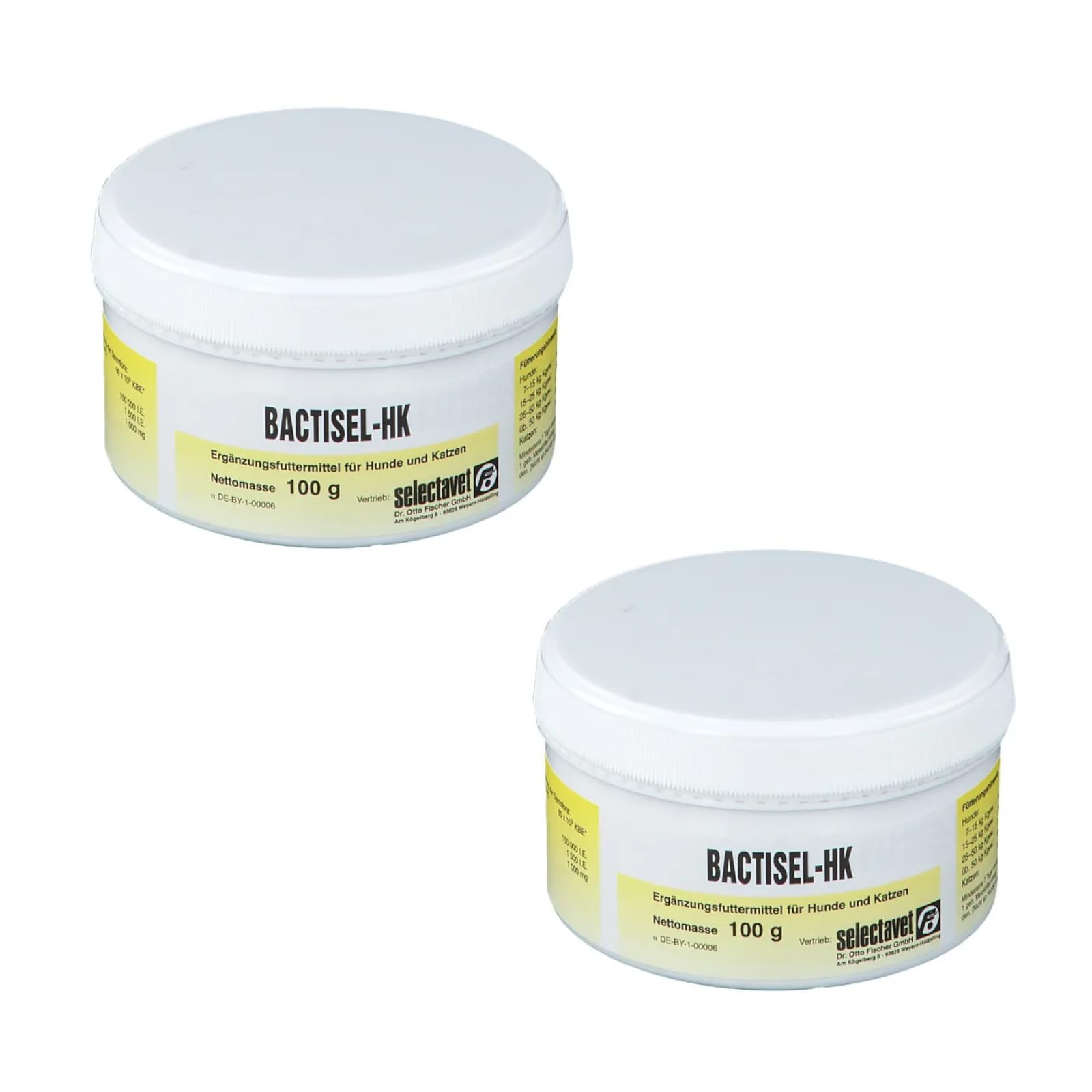 Selectavet Bactisel-HK Pulver | Doppelpack | 2 x 100 g | Ergänzungsfuttermittel für Hunde und Katzen | Zur Unterstützung bei Durchfall | zur Stabilisierung der Darmflora