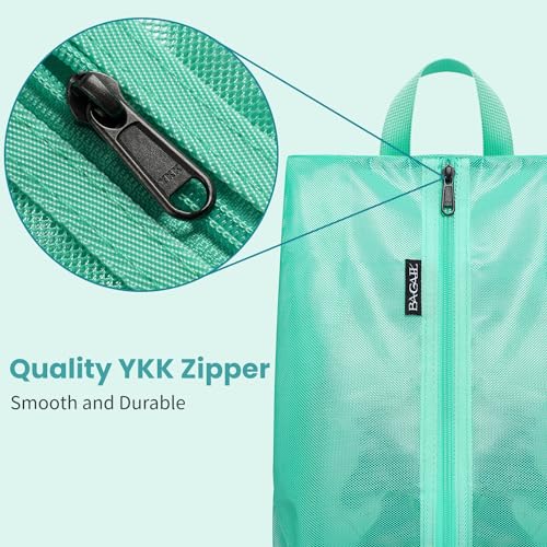 Bagail Shoe Bags for Travel,2 Set Shoe Bag for Storage in Closet,Transparent Shoe Packing Organizers with YKK Zipper (L 17"x10"x5", Turquoise 2pcs)3