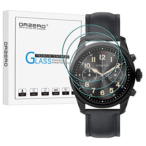 (3 Pack) Orzero for Universal Round Watch Tempered Glass Screen Protector, 2.5D Arc Edges 9 Hardness HD Clear Film Durable Anti-Scratch Bubble-Free Easy-Installation (Lifetime Replacement)