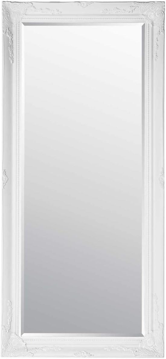 MirrorOutlet Antique Full Length Dressing Ornate Styled White Mirror 5ft7 x 2ft7, Wood, 170x79,LL018
