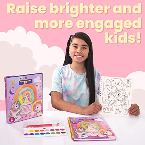 Unicorn Watercolor Paint Set Kids - Complete Watercolors For Kids Watercolor Paint Set, Includes Unicorn Watercolor Book For Kids, 16 Colors Washable Watercolor Paint Set Kids, 4 Paint Brushes #TOP1