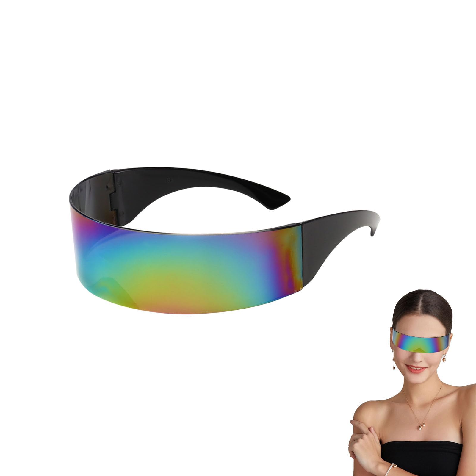 Tarini Rave Glasses, Rimless Cyberpunk Sunglasses - Image 1