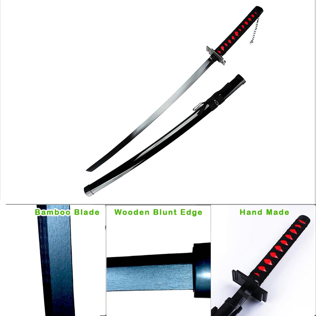 RVM Toys Cosplay 104 cm Kurosaki Ichigo Zangetsu Wooden Round Life Size Replica Katana Perfect for Anime Gift Merchandise Collectibles 1