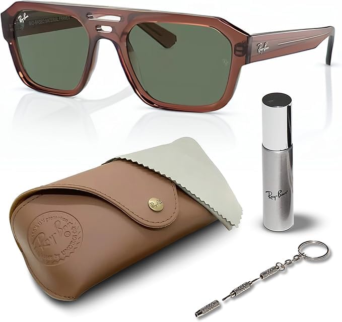 Image of Ray-Ban RB4397 CORRIGAN BIO-BASED Square-Round Shaped Sunglasses for Men & Women with Official RAYBAN Eyewear Kit