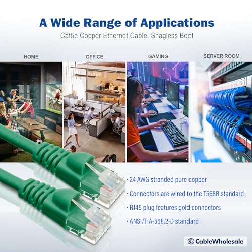 Cable de red Ethernet Cat5e con conector RJ45, 1.22 m, verde miniatura 6