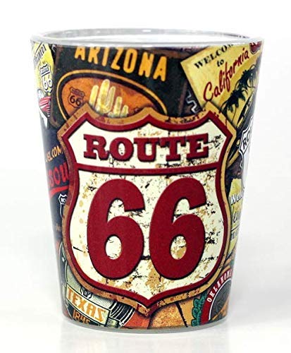 Greatest Product Route 66 Distressed Poster Design Shot Glass RTP