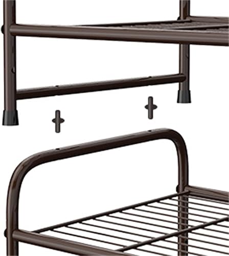 Miniatura 4 de OWOT Simple Trending - Zapatero apilable de 3 niveles, organizador de almacenamiento expandible y ajustable, rejilla de alambre, marrón