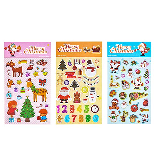 MKISHINE 12 Foglietti Santa Adesivi per Album di