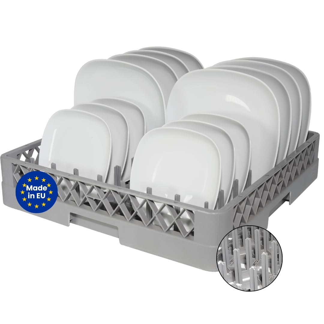 6-er Set Spülkorb für Teller & Tabletts 50x50 cm – Geschirrspülkorb für Gastro Spülmaschinen – Robuster Spülmaschinenkorb mit eingegossenen Stiften – Grobmaschiger Geschirrkorb aus Polypropylen