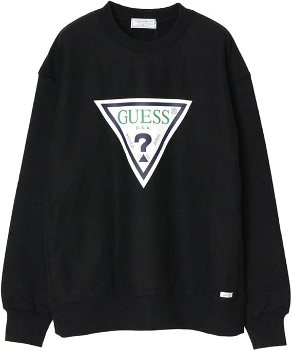 Amazon ゲス グリーンレーベル スウェット トレーナー メンズ レディース Guess Green Label M ブラック トレーナー パーカー 通販