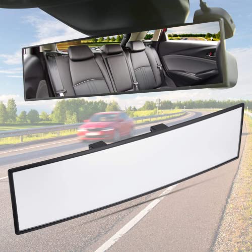 JOYTUTUS Rétroviseur panoramique universel pour voiture, anti-éblouissement, rétroviseur intérieur à clipser, grand angle pour voiture, transparent (300 x...