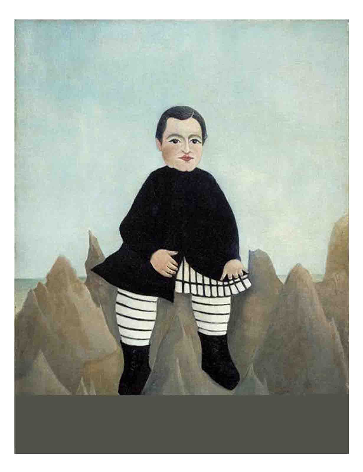 Amazon.co.jp: アンリ・ルソーの「岩の上の子供」 油絵インテリア