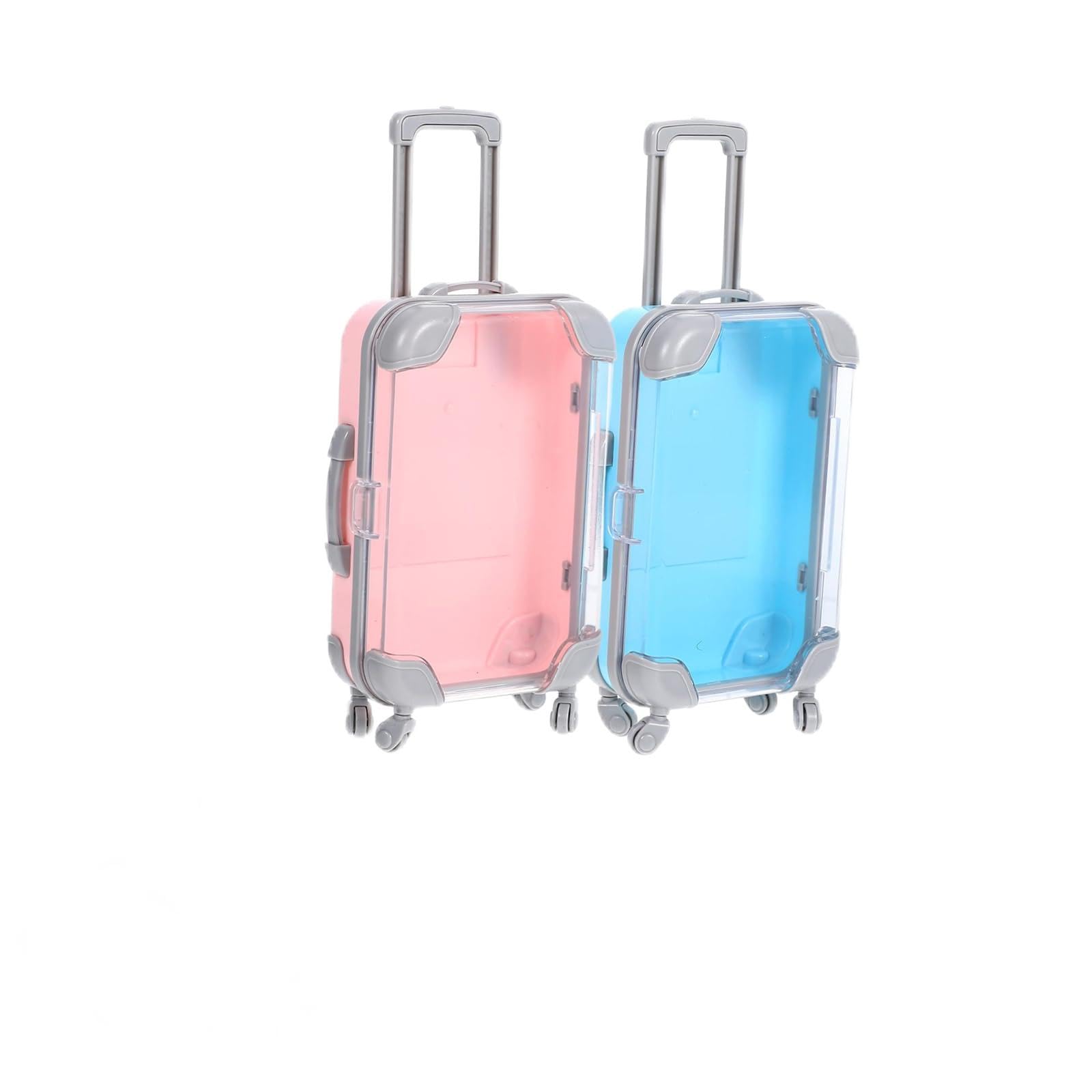 Mini walizki, 2 szt. mini walizek z kółkami, puste plastikowe mini pudełko do przechowywania, sztuczne rzęsy, walizka do makijażu, walizka, walizka, bagaż, pudełko na cukierki, upominki na imprezę