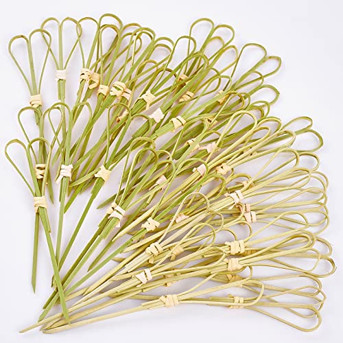PuTwo Cocktailspieße Toothpicks Bambus Party Supplies 100 Count 12cm - Pfirsich Herz Cover