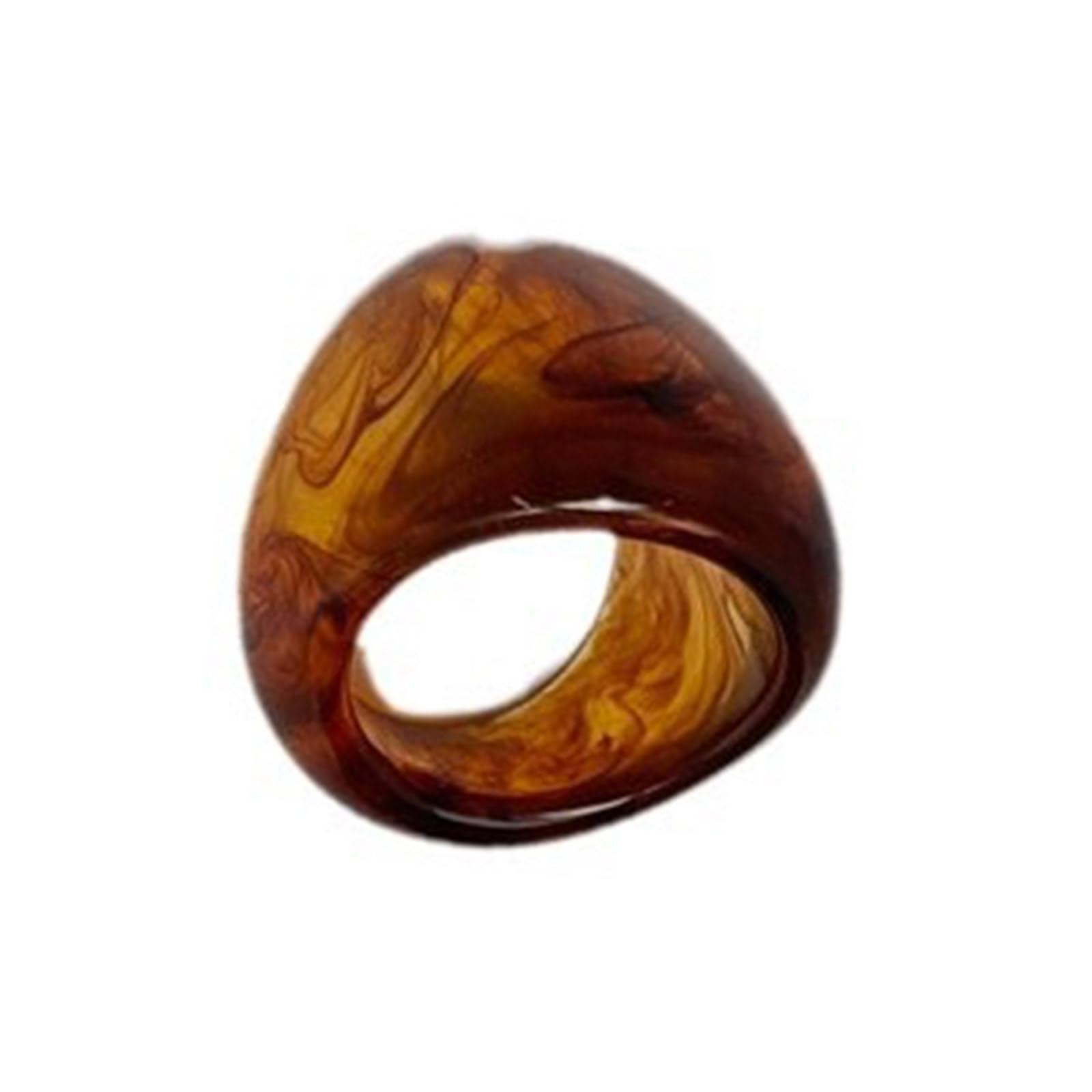 Micfeny Women's As Shown In Pictures Fashionable Brown Resin Rings Sturdy Brown Resin Rings Adornment For Who Embraces Individuality