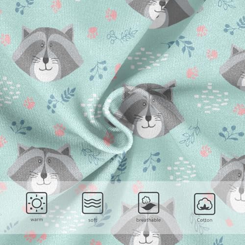 Wusikd Cute Raccoon Girls' Underwear Cotton Paws Girls Briefs Soft Toddler Underwear 4T3