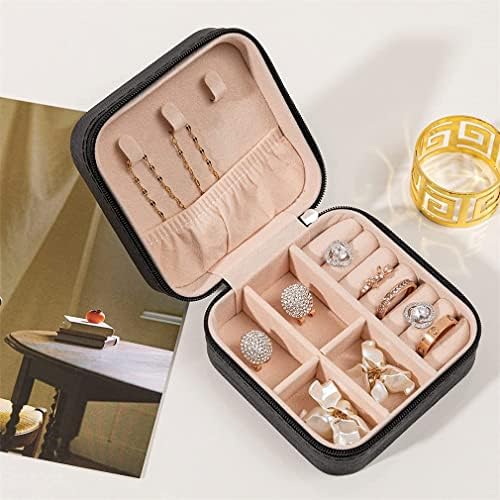 LELYFIT Mini Jewellery Box Organizer,Portable Jewelry Case,Travel Jewelry Organiser Box with Zipper,for Rings, Earrings, Necklaces, Bracelets,Perfect for Women Valentine Mother Birthday Gift (black)