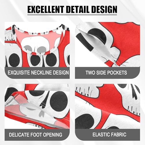 Skull Pajama Set Pajamas Sleepwear Nightwear Loungewear Clothes Set B04044004