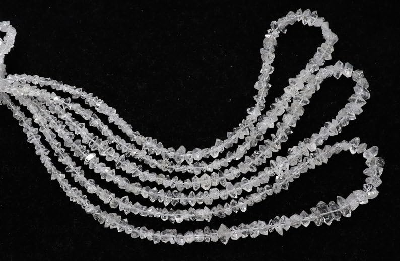 Naturalne przezroczyste białe samorodki Herkimer szorstkie koraliki 5-8 mm 40 cm długi sznurek tworzenie biżuterii, koraliki z kamieni szlachetnych do naszyjnika, bransoletki