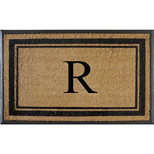 A1HC Non-Slip Rubber & Natural Coir Doormat, Anti-Shed, Heavy-Duty Front Door Mat for Outdoor Entrance, Easy to Clean, Long Lasting Entrway Monogrammed Doormats - 30'x48'