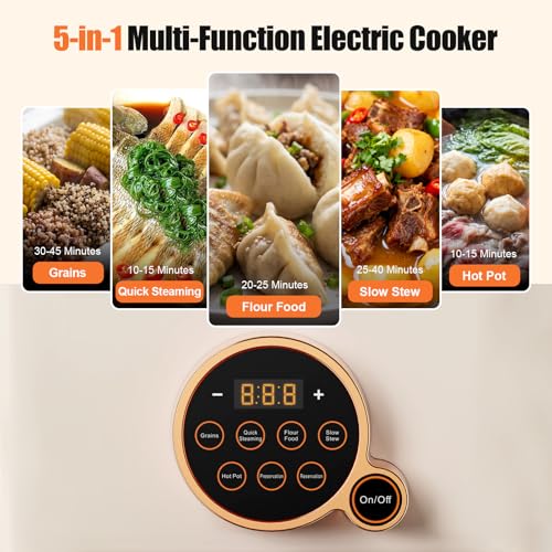 Kawu Electric Steamer for Cooking, 4-Tier Food Steamer with Hot Pot, 16Qt by kawu - Image 2